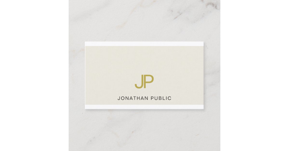 Trendy Elegant Gold Monogram Design Modern Luxury Business Card | Zazzle