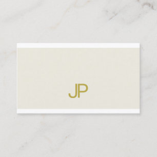 Trendy Elegant Gold Monogram Design Modern Plain Business Card
