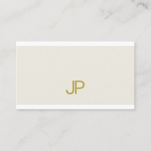 Trendy Elegant Gold Monogram Design Modern Plain Business Card