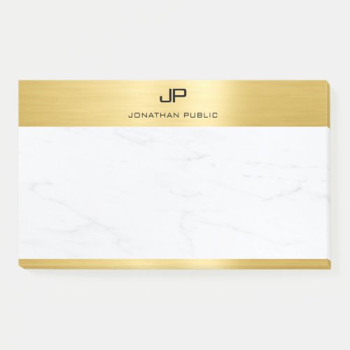 Trendy Elegant Gold White Marble Template Modern Post_it Notes
