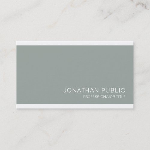 Trendy Elegant Green Clean Design Luxury Plain Business Card