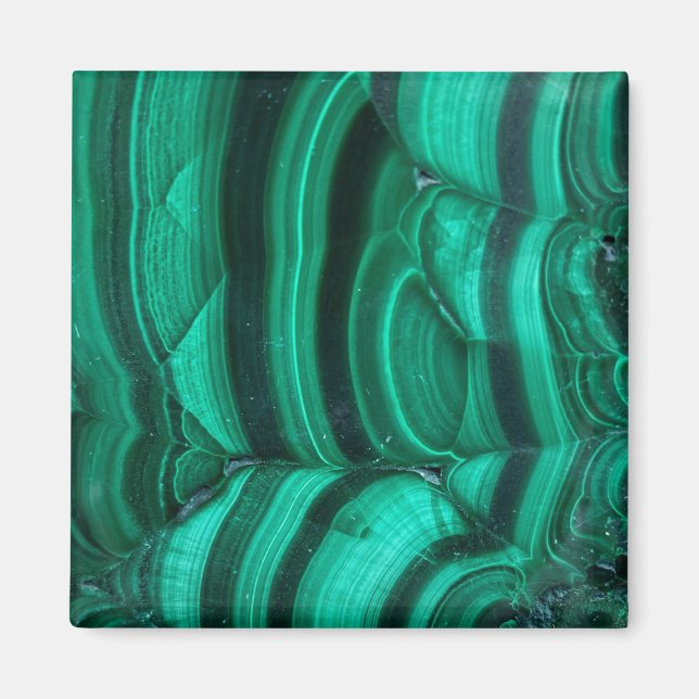 Trendy Elegant Green Malachite Crystal Stone Magnet (Front)