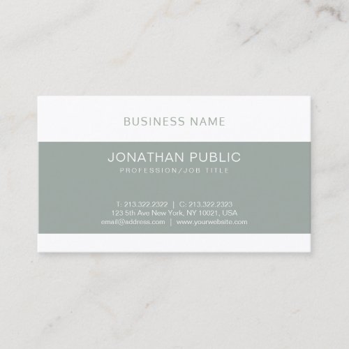 Trendy Elegant Green Sleek Graphic Design Luxury Business Card