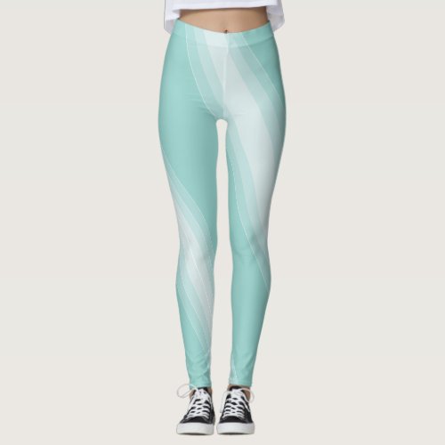 Trendy Elegant Green White Chic Template Modern Leggings