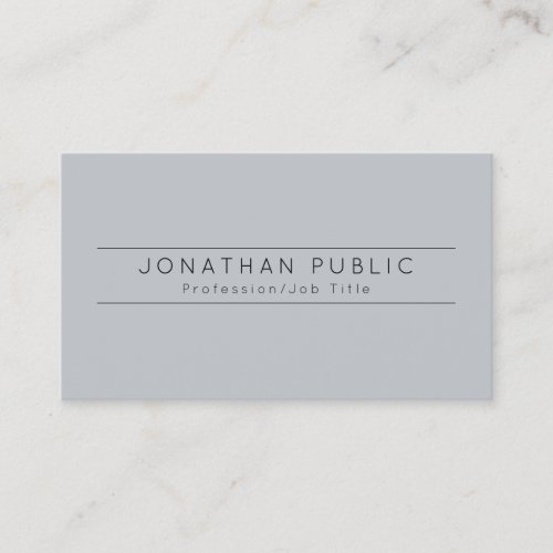 Trendy Elegant Grey Modern Simple Design Template Business Card
