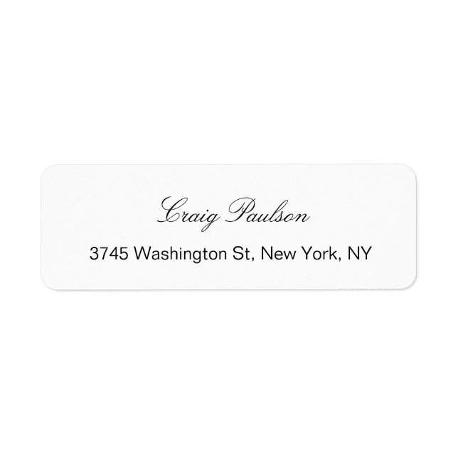 Trendy Elegant Hand Writing White Business Label (Front)