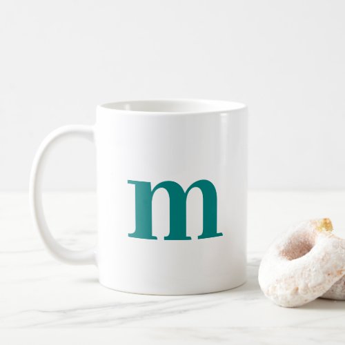 Trendy Elegant Initial Monogram Template Teal Coffee Mug