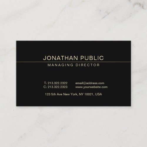 Trendy Elegant Manager Director Ceo Plain Luxury Business Card