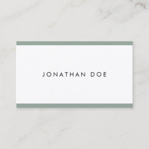 Trendy Elegant Minimal Plain Professional Sleek Business Card