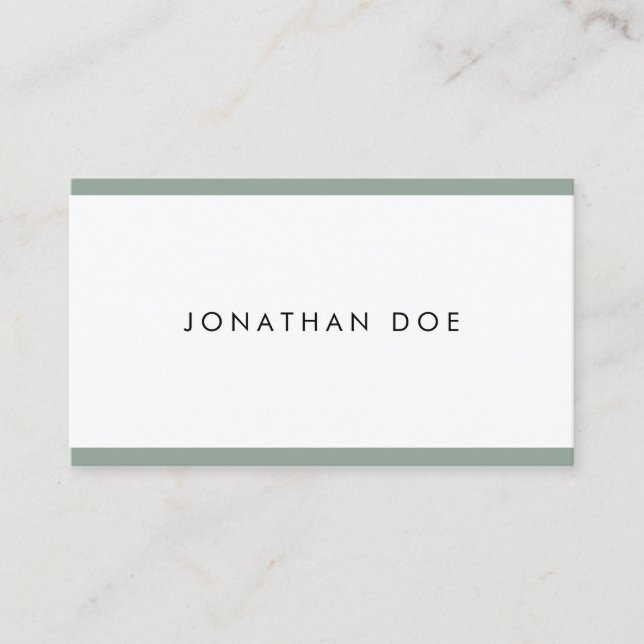 Trendy Elegant Minimal Plain Professional Sleek Business Card (Front)