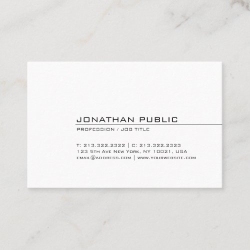 Trendy Elegant Minimalist Design Modern Sleek Business Card