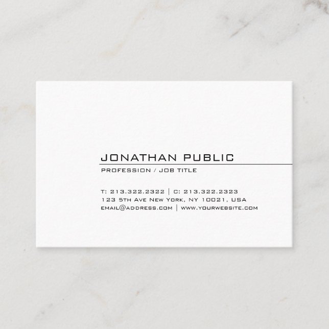 Trendy Elegant Minimalist Design Modern Sleek Business Card (Front)