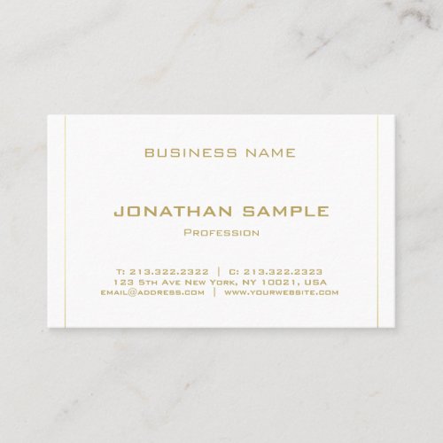Trendy Elegant Minimalist Modern Gold Striped Business Card