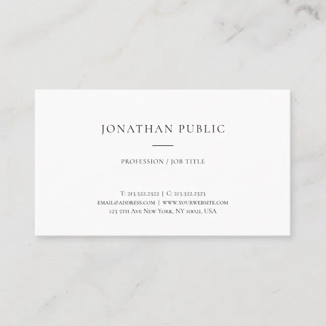 Trendy Elegant Minimalist Modern Simple Template Business Card | Zazzle