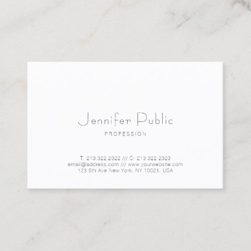 Trendy Elegant Minimalist Professional Modern Business Card