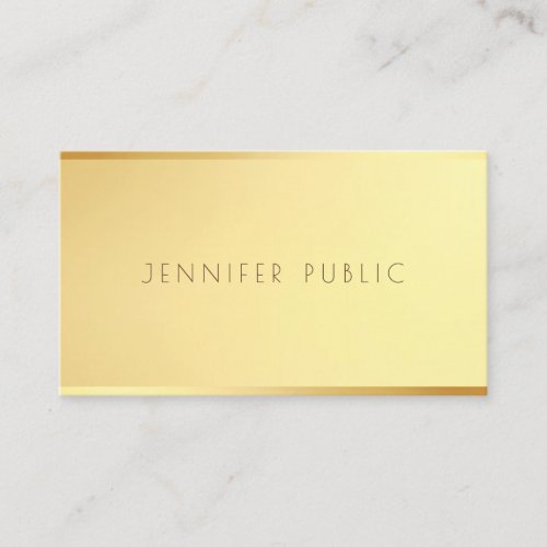 Trendy Elegant Minimalist Template Glamour Gold Business Card