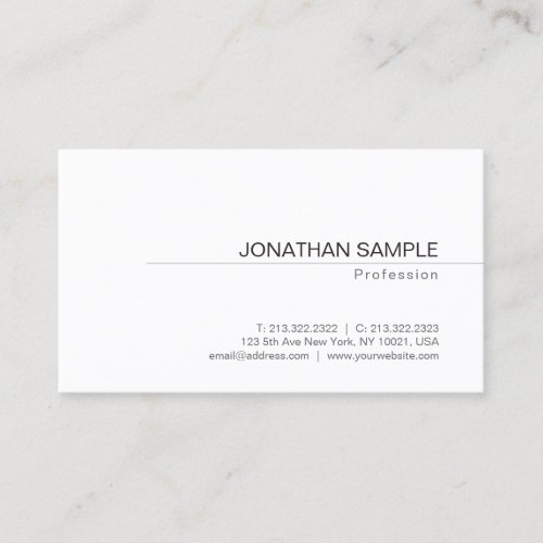 Trendy Elegant Minimalistic Design Modern Plain Business Card