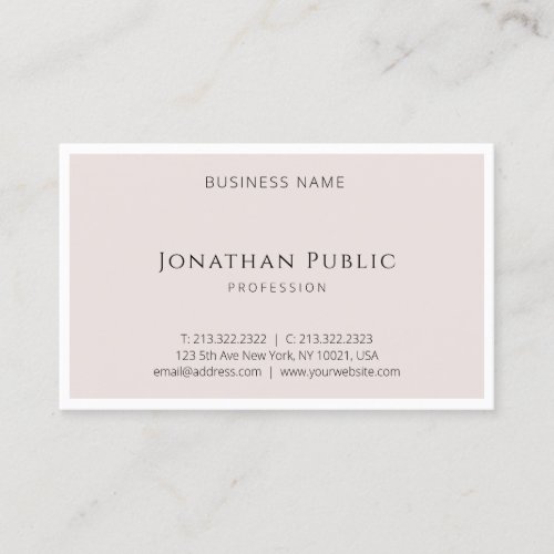 Trendy Elegant Minimalistic Design Modern Template Business Card