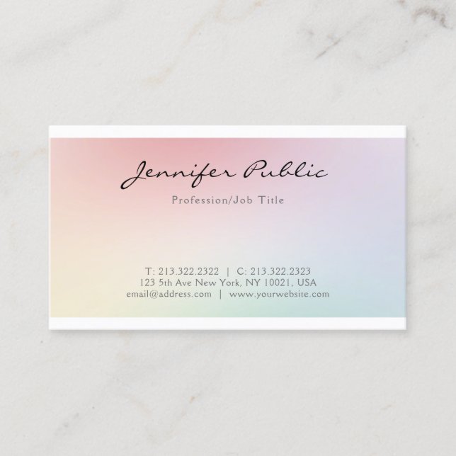 Trendy Elegant Modern Chic Design Professional Business Card (Front)