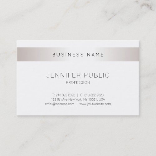 Trendy Elegant Modern Clean Design Silver Plain Business Card