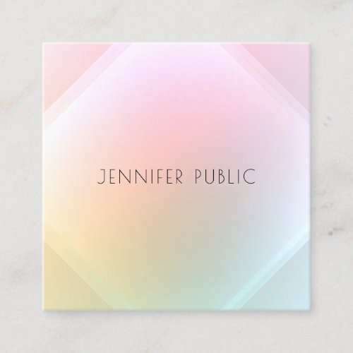 Trendy Elegant Modern Colorful Template Design Square Business Card