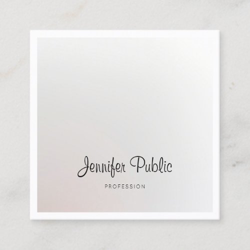 Trendy Elegant Modern Creative Plain Professional Square Business Card