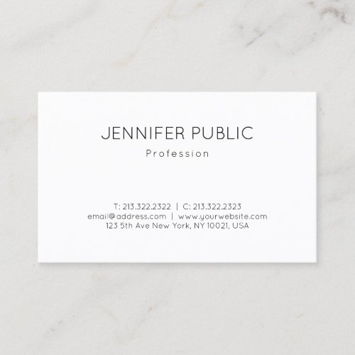 Trendy Elegant Modern Design Minimalist Plain Luxe Business Card