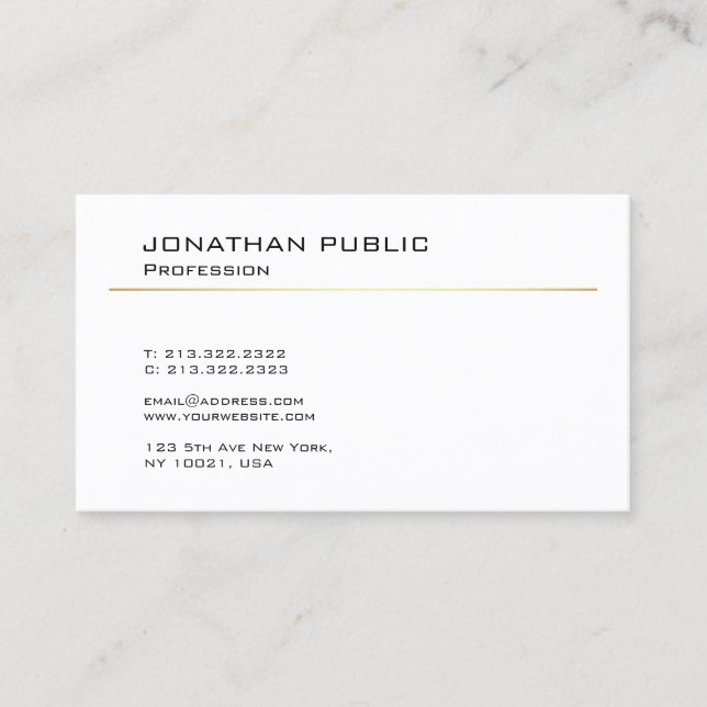 Trendy Elegant Modern Design Minimalistic Plain Business Card (Front)