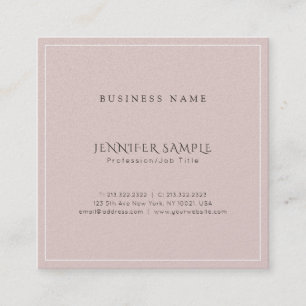 Trendy Elegant Modern Glamorous Plain Luxury Square Business Card