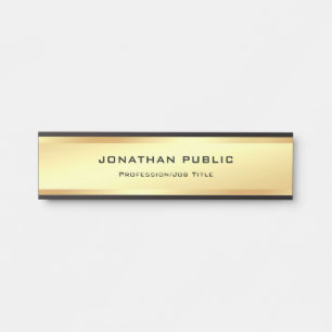 Trendy Elegant Modern Gold Look Glamour Template Door Sign