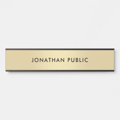 Trendy Elegant Modern Gold Look Simple Template Door Sign