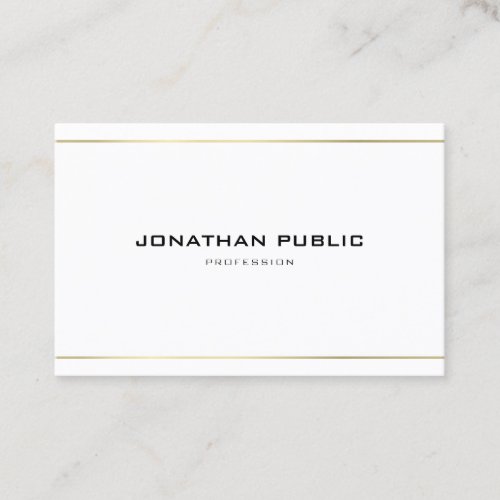 Trendy Elegant Modern Gold Striped Sleek Plain Business Card