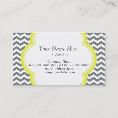 Trendy, elegant, modern grey and white chevron business card template