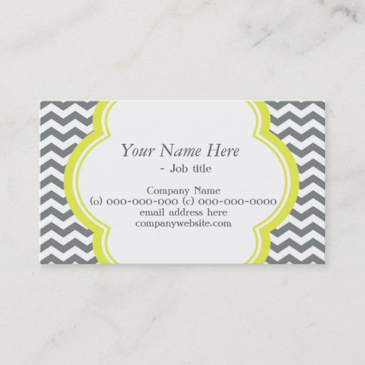 Customizable Trendy, elegant, modern grey and white chevron business card template