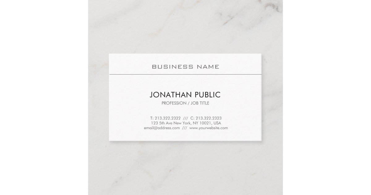 Trendy Elegant Modern Minimalist Design Business Card | Zazzle