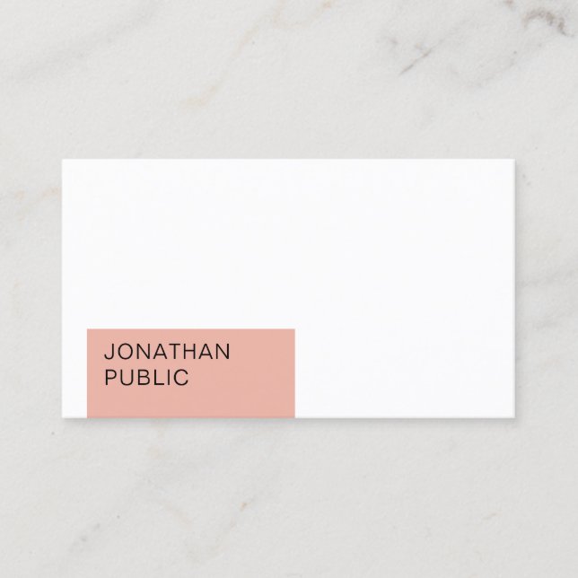 Trendy Elegant Modern Minimalist Template Business Card (Front)
