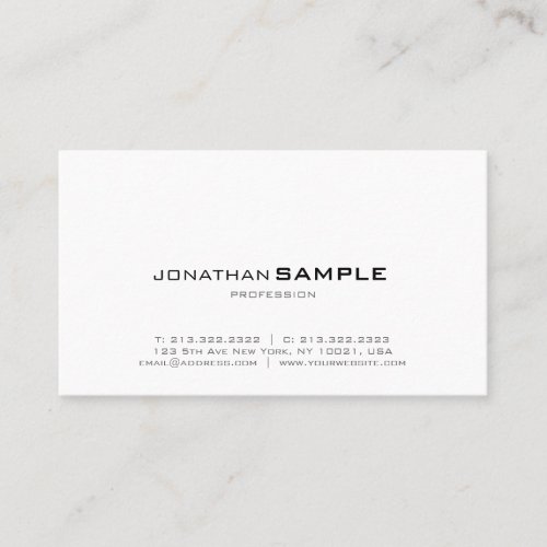 Trendy Elegant Modern Minimalistic Design Business Card