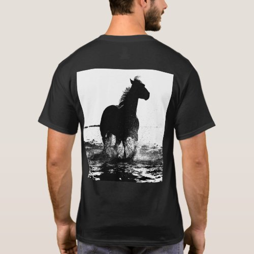 Trendy Elegant Modern Running Horse Pop Art T_Shirt