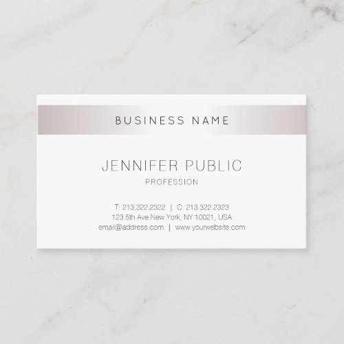 Trendy Elegant Modern Simple Design Silver Plain Business Card