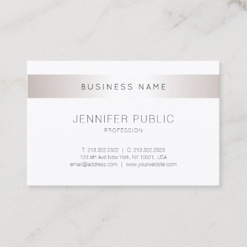 Trendy Elegant Modern Sleek Design Silver Plain Business Card