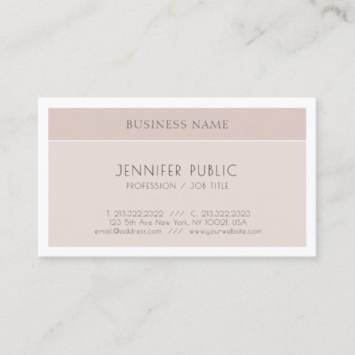 Trendy Elegant Modish Colors Smart Design Plain Business Card