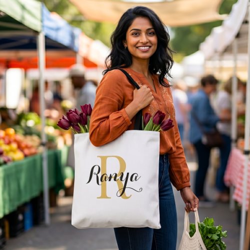 Trendy Elegant Monogram Bag | Personalized Tote