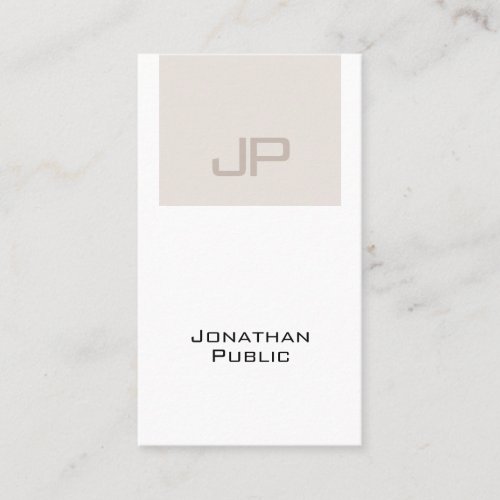 Trendy Elegant Monogram Clean Plain Luxury Business Card
