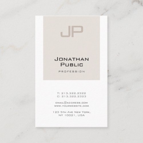 Trendy Elegant Monogram Design Simple Plain Luxe Business Card