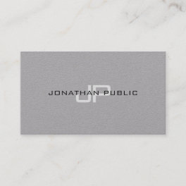 Trendy Elegant Monogram Minimalist Plain Luxury Business Card