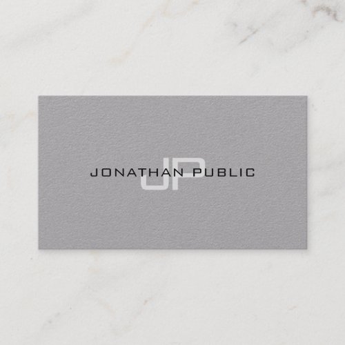Trendy Elegant Monogram Minimalist Plain Luxury Business Card