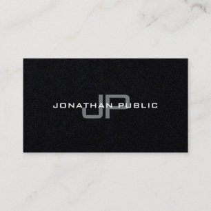 Trendy Elegant Monogram Minimalist Plain Luxury Business Card