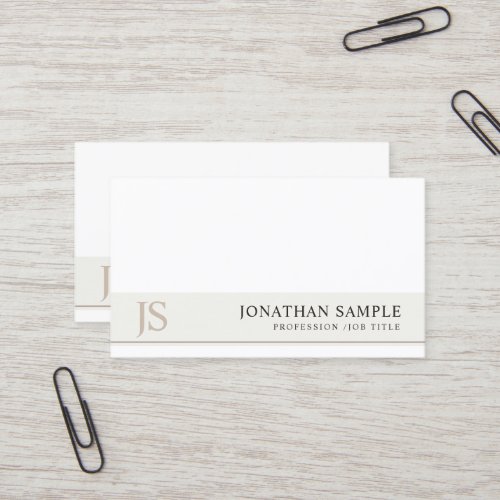 Trendy Elegant Monogram Minimalistic Design Luxe Business Card
