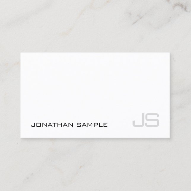 Trendy Elegant Monogram Plain Modern Design Luxury Business Card (Front)