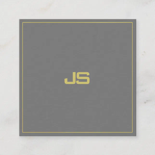 Trendy Elegant Monogram Plain Premium Thick Luxury Square Business Card ...